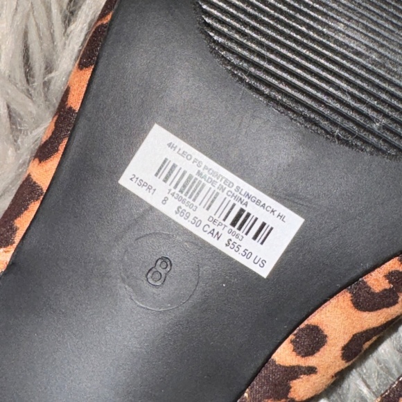 EUC Torrid Pointed Toe Slingback Pump Leopard Print Size 8W 8 Wide - Picture 10 of 10